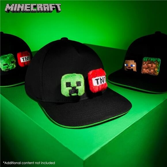 Minecraft Boys Baseball Hat with Removable Plush Toy Adjustable Gamer Cap - Picture 2 of 7